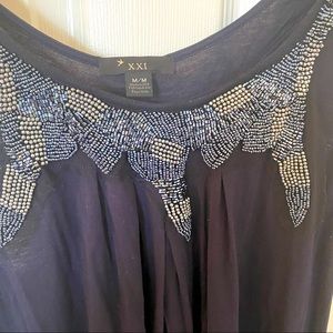 Navy Beaded Tank Size Medium